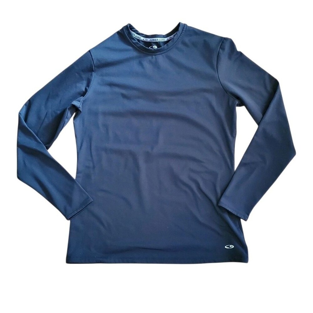 C9 Champion Sz XXL Power Core Black Fleece Long Sleeve Shirt Fitted Basic Layer